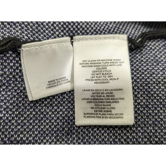 Anne Klein Cardigan Sweater Longline Purple Black White Plaid Misses Size L - Picture 6 of 6